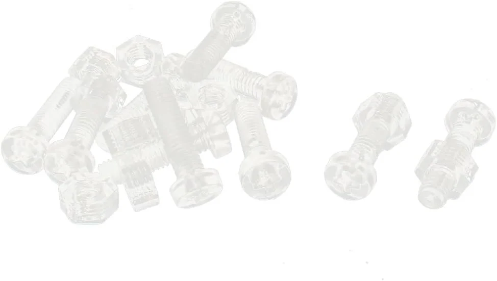 uxcell پیچ و مهره سر خزینه فیلیپس پلاستیکی M4 x 16mm به همراه مهره شش گوش شفاف 10 عددی uxcell پیچ و مهره سر خزینه فیلیپس پلاستیکی M4 x 16mm به همراه مهره شش گوش شفاف 10 عددی