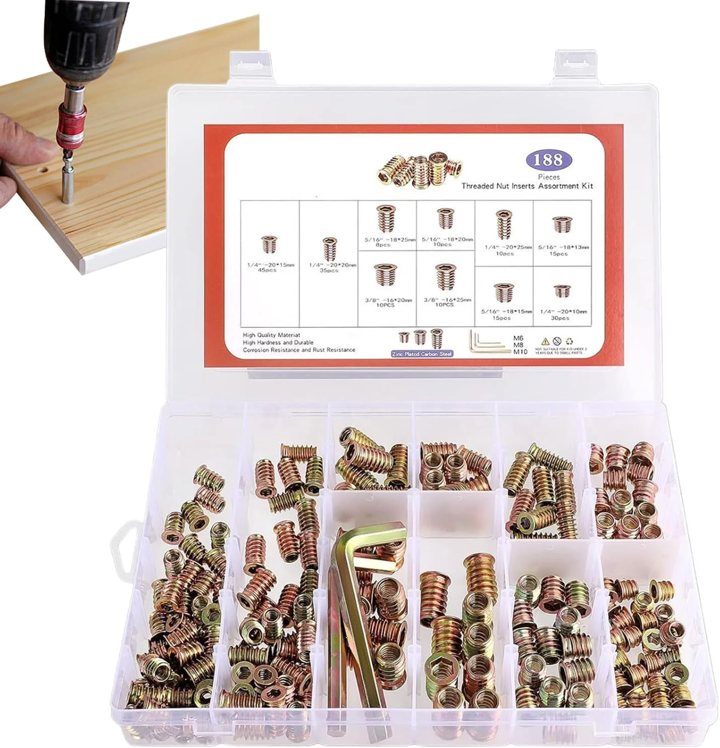 مجموعه مهره های سوکت شش گوش | کیت مهره های شش گوش سوکت برای خانه - سخت افزار خانگی، مجموعه بست پیچ و مهره با آچار شش گوش برای چوب، تخته سه لایی، تخته فیبر مجموعه مهره های سوکت شش گوش | کیت مهره های شش گوش سوکت برای خانه - سخت افزار خانگی، مجموعه بست پیچ و مهره با آچار شش گوش برای چوب، تخته سه لایی، تخته فیبر