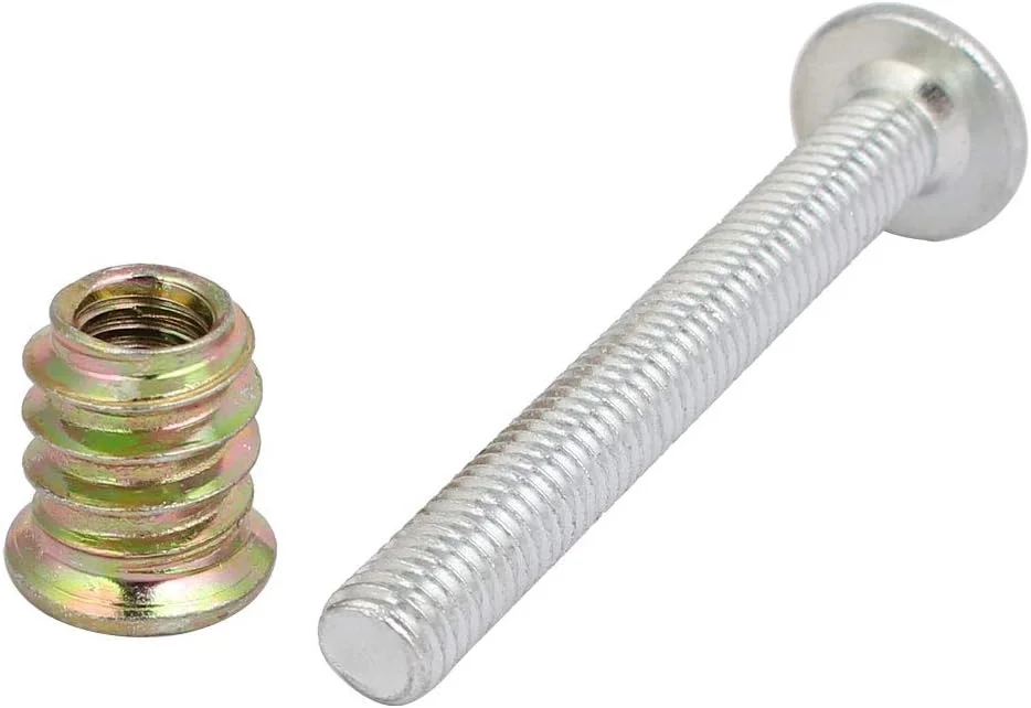 Aexit 5 عدد اتصالات اتصال دهنده مبلمان چوبی M6x50 میلی متر برای پیچ فیلیپس با مهره درج Aexit 5 عدد اتصالات اتصال دهنده مبلمان چوبی M6x50 میلی متر برای پیچ فیلیپس با مهره درج