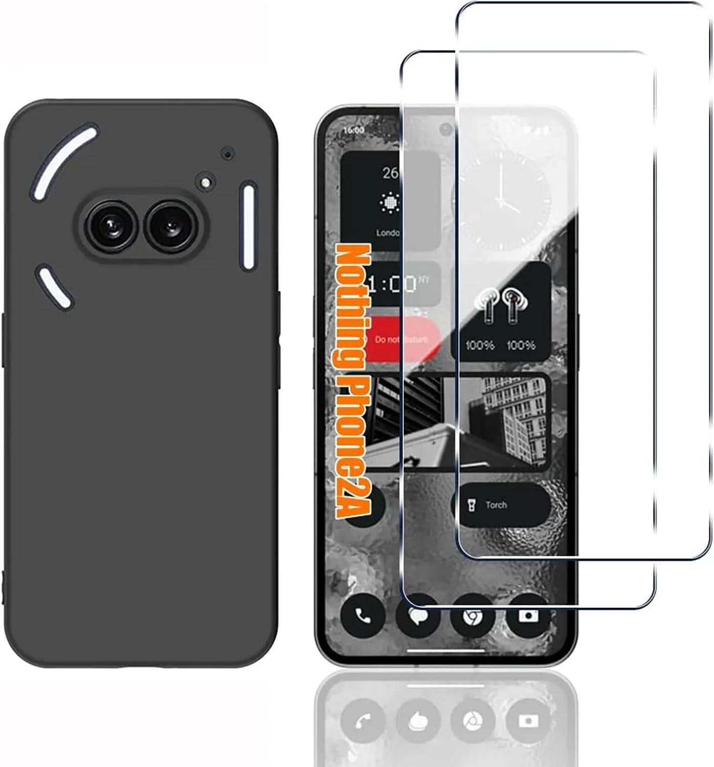 کاور گوشی پاچن (1+2 عددی) سازگار با کاور گوشی ناتینگ فون 2A و (2 عددی) محافظ صفحه نمایش شیشه ای تمپرد، کاور نرم و شفاف TPU (مشکی) (مشکی) کاور گوشی پاچن (1+2 عددی) سازگار با کاور گوشی ناتینگ فون 2A و (2 عددی) محافظ صفحه نمایش شیشه ای تمپرد، کاور نرم و شفاف TPU (مشکی) (مشکی)
