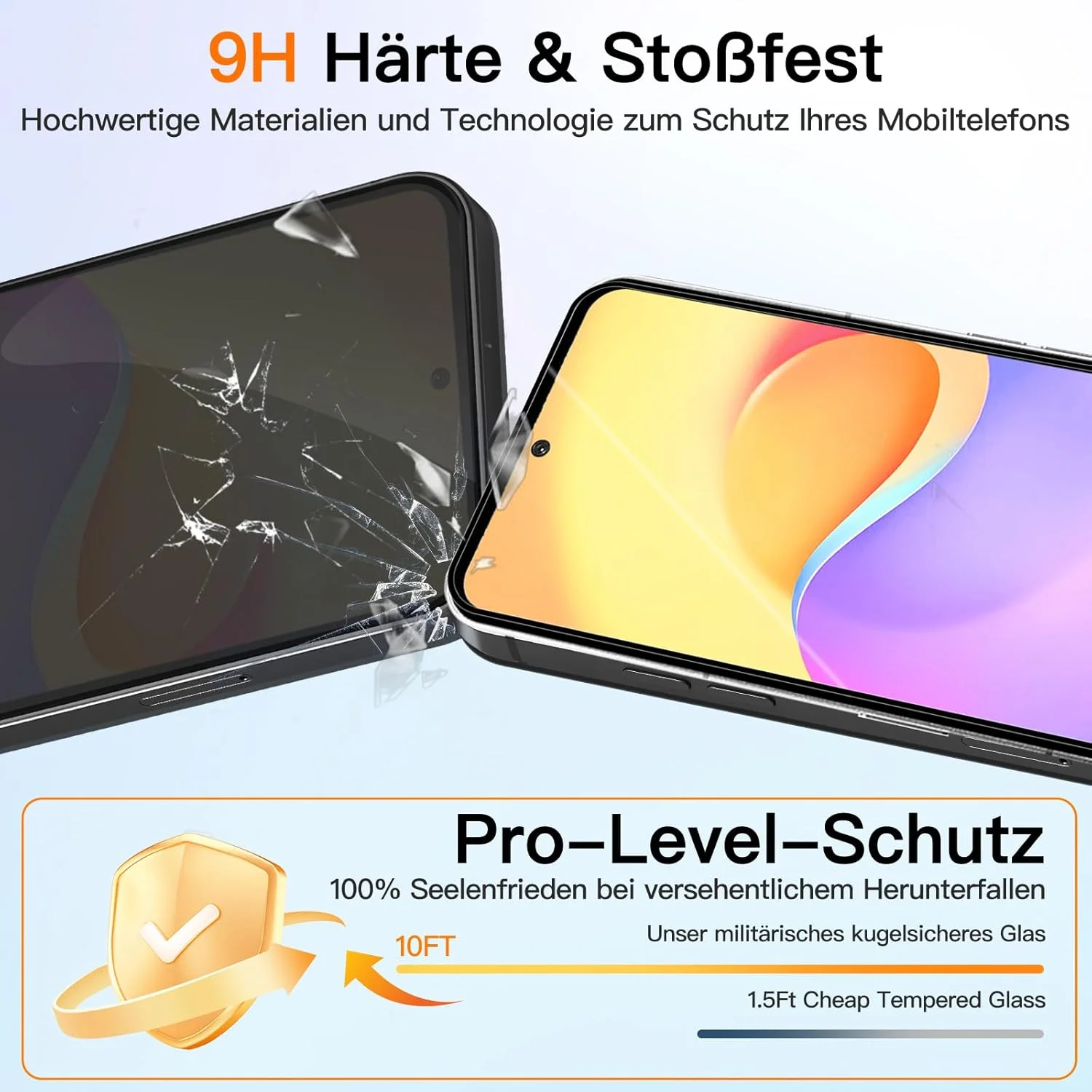 محافظ صفحه نمایش شیشه ای حرارت دیده VideoSecu، بسته 2 عددی، برای گوشی ناتینگ فون (2)، محافظ صفحه نمایش شیشه ای حرارت دیده با سختی 9H، بدون حباب، HD - دقت لمسی 100٪، مقاوم در برابر خراش