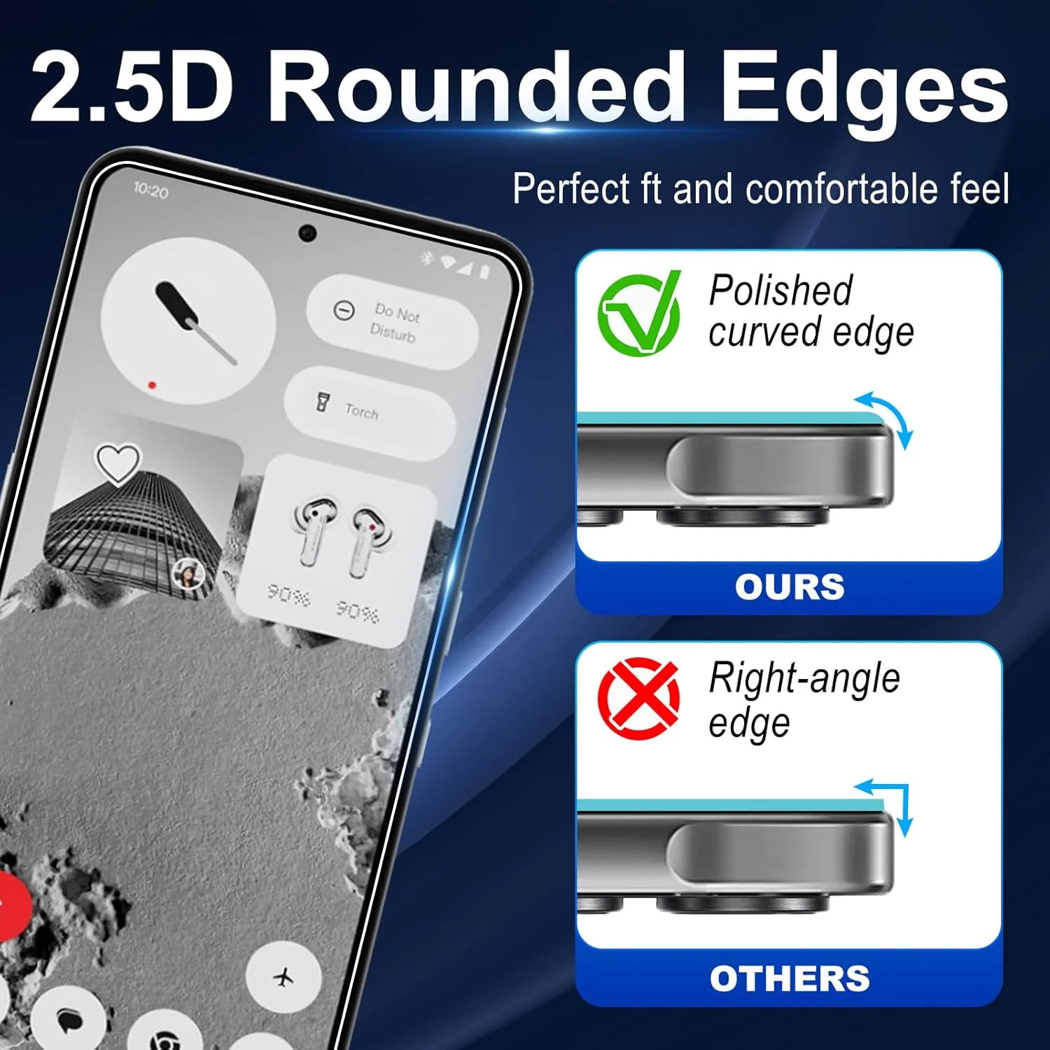 محافظ صفحه نمایش شیشه ای حرارت دیده Bihizei برای گوشی ناتینگ CMF Phone 2 Pro، شامل 2 عدد محافظ صفحه و 2 عدد محافظ لنز دوربین پشتی، سختی 9H، ضد خش، HD