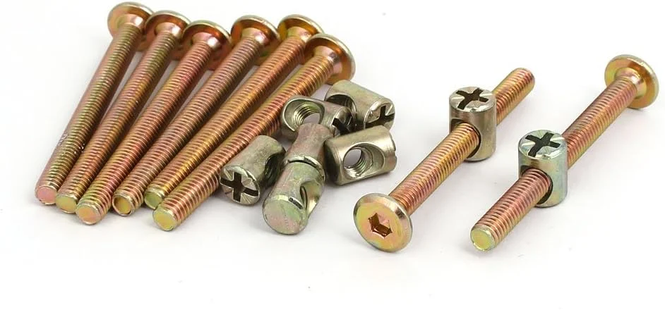 Aexit پیچ و مهره اتصال مبلمان با سر گرد و سوکت شش گوش M6x60mm به همراه مهره، 8 ست Aexit پیچ و مهره اتصال مبلمان با سر گرد و سوکت شش گوش M6x60mm به همراه مهره، 8 ست