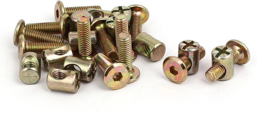 Aexit پیچ و مهره اتصال مبلمان با سر گرد و سوکت شش گوش M6x20mm به همراه مهره، 12 ست