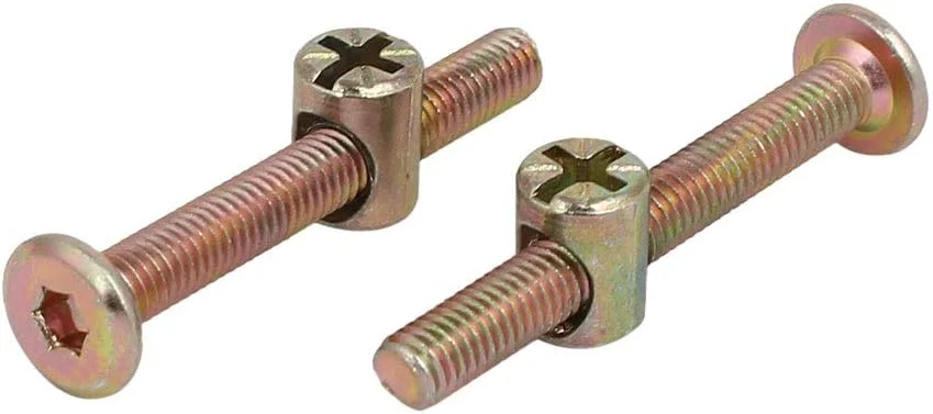 Aexit پیچ و مهره اتصال مبلمان با سر گرد و سوکت شش گوش M6x50mm به همراه مهره، 8 ست