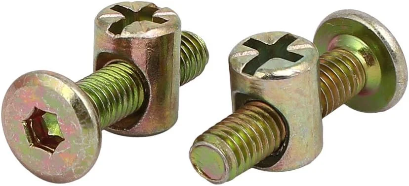 Aexit پیچ و مهره اتصال مبلمان با سر گرد و سوکت شش گوش M6x25mm به همراه مهره، 16 ست