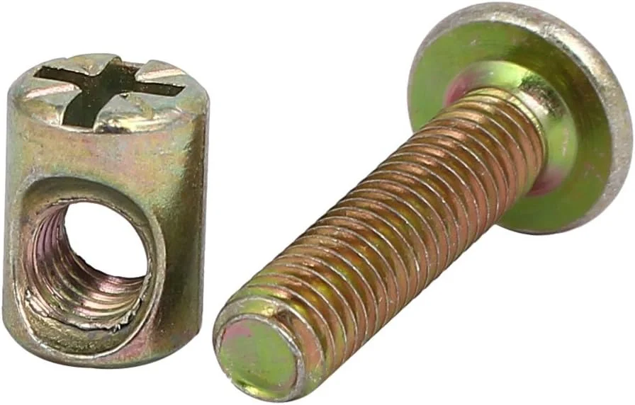 Aexit پیچ و مهره اتصال مبلمان با سر گرد و سوکت شش گوش M6x25mm به همراه مهره، 16 ست