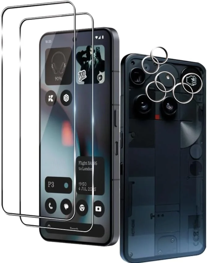 محافظ صفحه نمایش Wookfiss برای Nothing Phone (3)، بسته 2 عددی محافظ صفحه شیشه ای حرارت دیده و 2 محافظ دوربین، سختی 9H، ضد خش، ضد حباب، فیلم محافظ صفحه نمایش شفاف HD محافظ صفحه نمایش Wookfiss برای Nothing Phone (3)، بسته 2 عددی محافظ صفحه شیشه ای حرارت دیده و 2 محافظ دوربین، سختی 9H، ضد خش، ضد حباب، فیلم محافظ صفحه نمایش شفاف HD