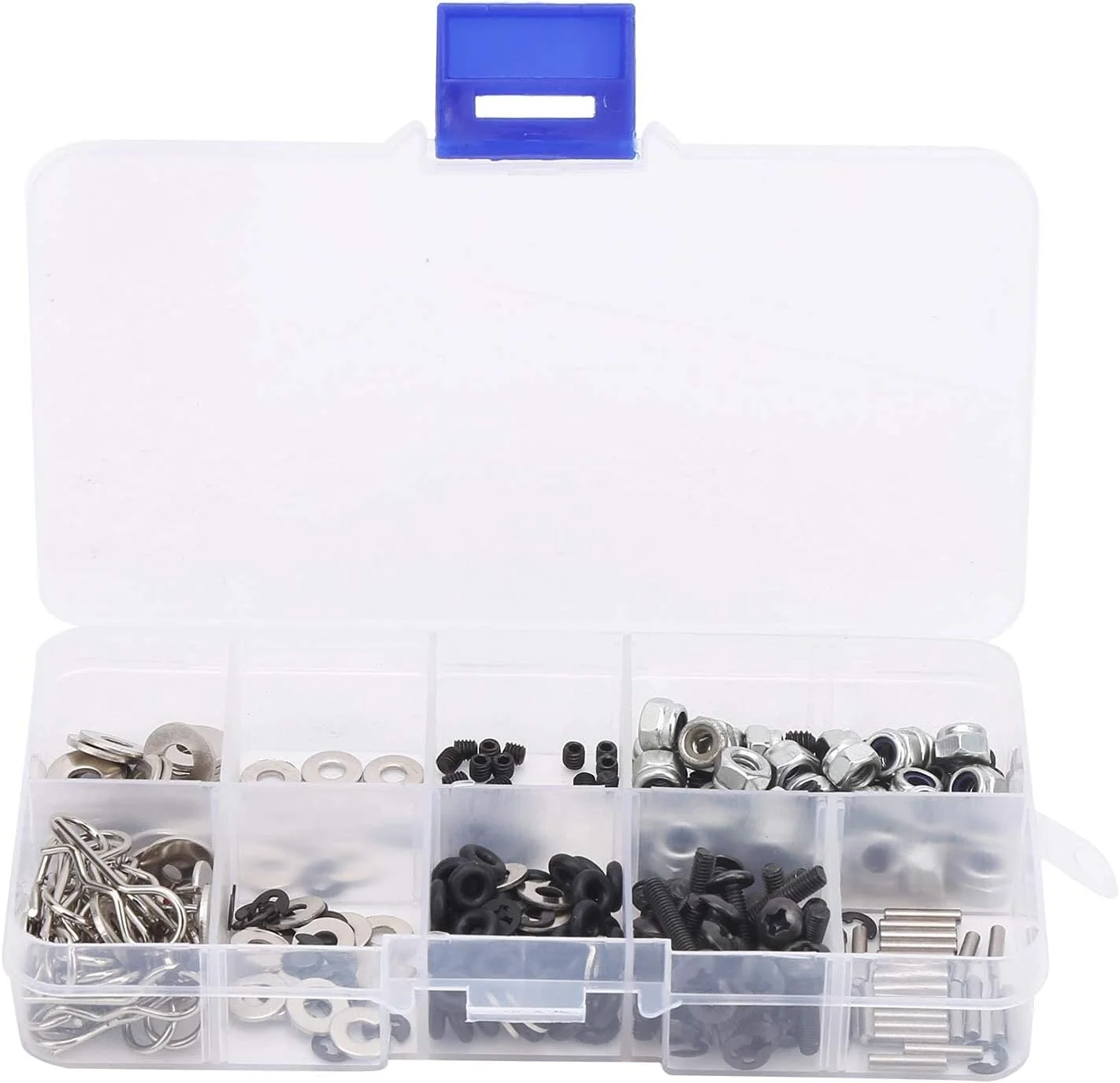 کیت پیچ RC KAKK 340PCS مهره ها پیچ و مهره واشر سخت افزار بست ابزار تعمیر RC مناسب برای ماشین RC HSP 1/10 کیت پیچ RC KAKK 340PCS مهره ها پیچ و مهره واشر سخت افزار بست ابزار تعمیر RC مناسب برای ماشین RC HSP 1/10