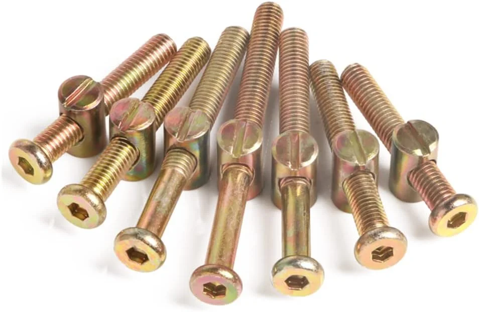 LanMaiXun 10 مجموعه پیچ و مهره M6×100mm با روکش روی، سر استوانه ای شش گوش و مهره های استوانه ای
