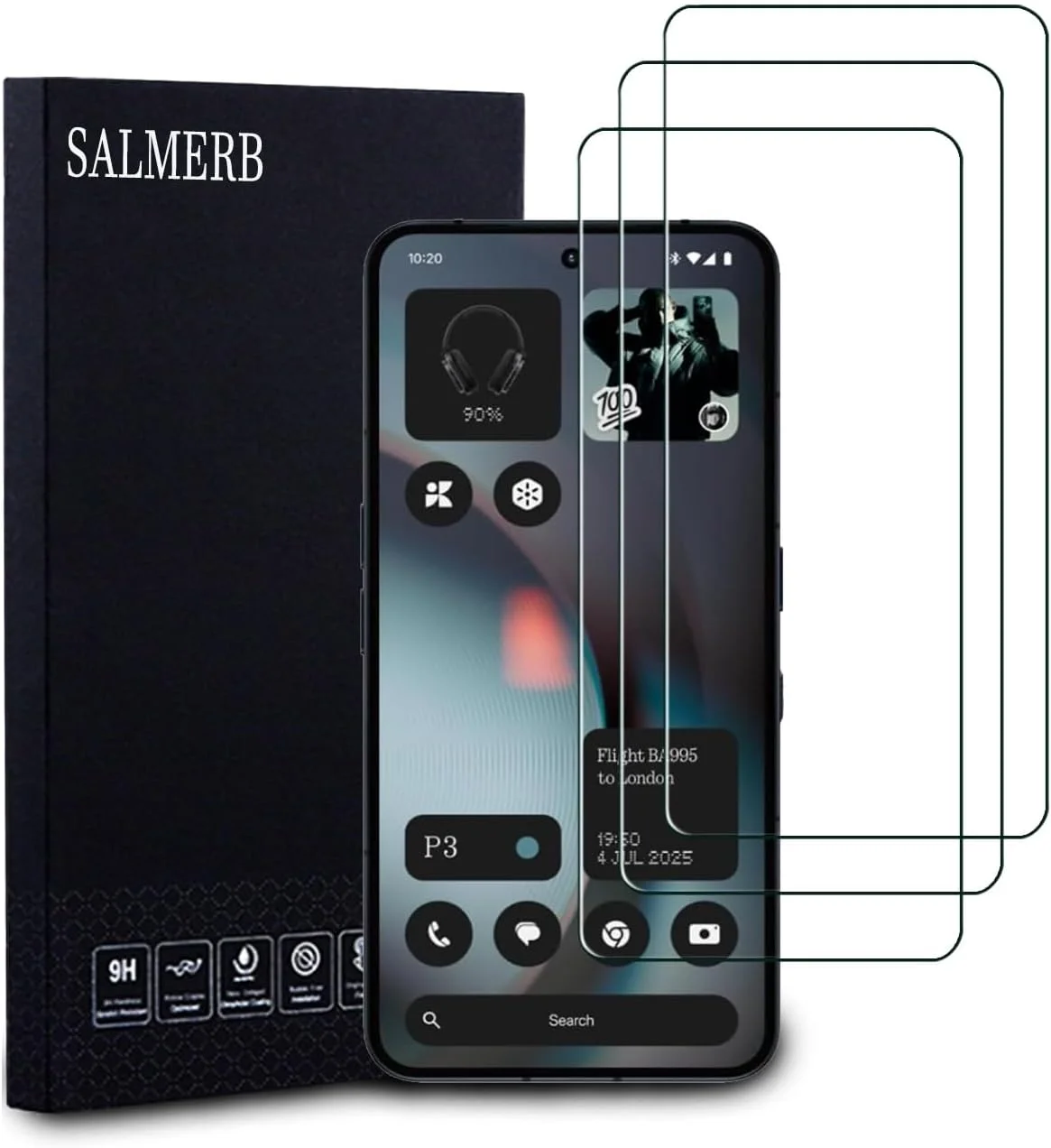 محافظ صفحه نمایش SALMERB برای Nothing Phone 3، پوشش کامل سه بعدی، ضد خش، شفافیت بالا، ضد اثر انگشت، بدون حباب، شیشه حرارت دیده ممتاز (3 عدد) محافظ صفحه نمایش SALMERB برای Nothing Phone 3، پوشش کامل سه بعدی، ضد خش، شفافیت بالا، ضد اثر انگشت، بدون حباب، شیشه حرارت دیده ممتاز (3 عدد)