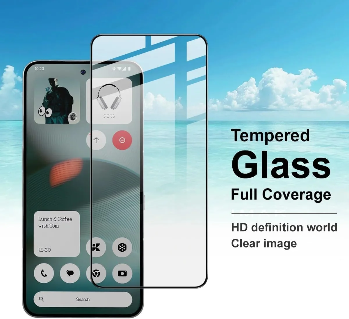 محافظ صفحه نمایش [2 عددی] Gruattreay سازگار با Nothing Phone (3)، وضوح بالا، سختی 9H، پوشش کامل، شیشه حرارت دیده، ضد انفجار، ضد خش، لمس حساس