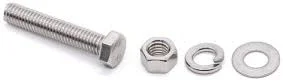 گلوانر 6 ست پیچ و مهره شش گوش استیل ضد زنگ 3/8-16 x 4 اینچ به همراه مهره های شش گوش، واشرهای تخت و واشرهای فنری قفلی، فولاد ضد زنگ 304، پوشش کامل رزوه 18-8، رزوه درشت
