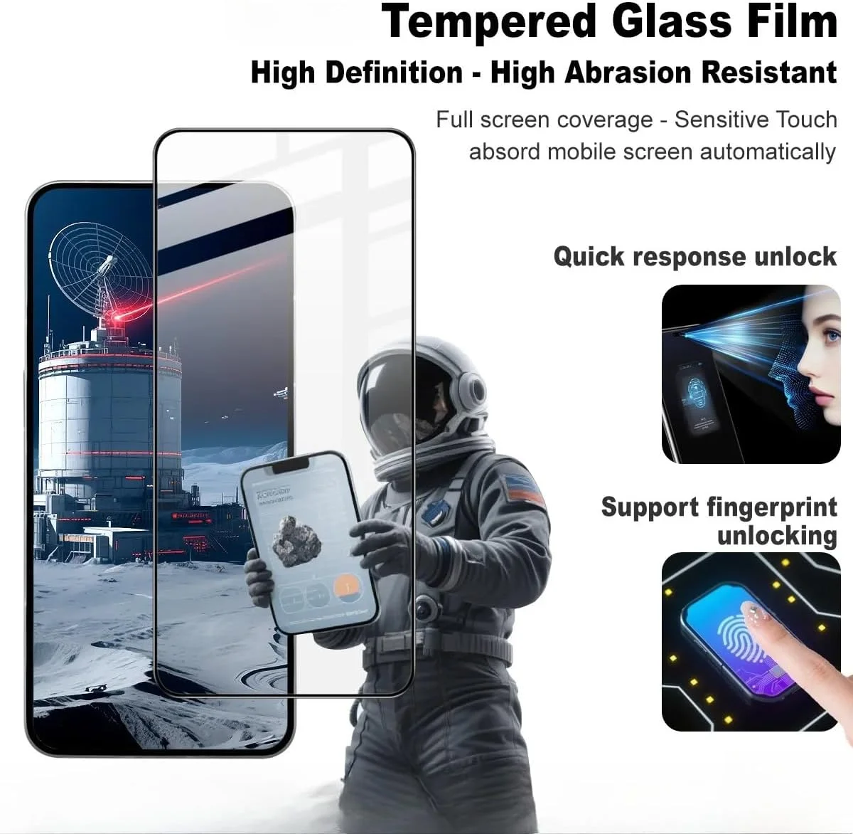 محافظ صفحه نمایش [2 عددی] Gruattreay سازگار با Nothing Phone (3)، وضوح بالا، سختی 9H، پوشش کامل، شیشه حرارت دیده، ضد انفجار، ضد خش، لمس حساس