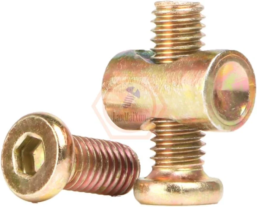 LanMaiXun 10 مجموعه پیچ و مهره M6×100mm با روکش روی، سر استوانه ای شش گوش و مهره های استوانه ای