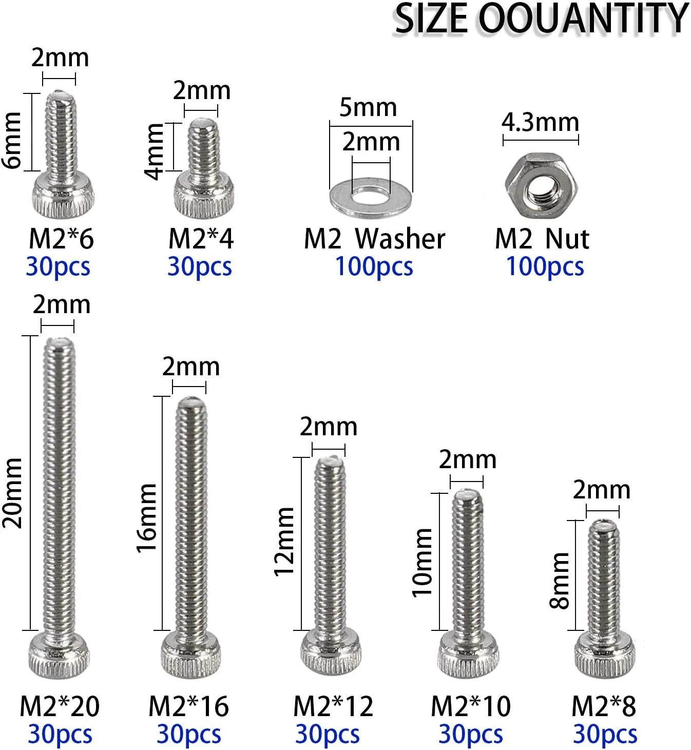 مجموعه 410 عددی پیچ و مهره و واشر سر استوانه ای آلن خور M2 هانتوف، شامل پیچ های M2 در اندازه های 4mm/6mm/8mm/10mm/12mm/16mm/20mm به همراه آچار آلن، پیچ های ماشینی M2، ساخته شده از استیل ضد زنگ 304 مجموعه 410 عددی پیچ و مهره و واشر سر استوانه ای آلن خور M2 هانتوف، شامل پیچ های M2 در اندازه های 4mm/6mm/8mm/10mm/12mm/16mm/20mm به همراه آچار آلن، پیچ های ماشینی M2، ساخته شده از استیل ضد زنگ 304