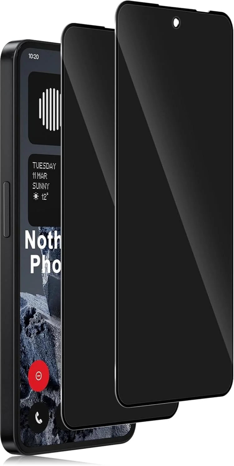 محافظ صفحه نمایش حریم خصوصی Gruattreay [بسته 2 عددی] سازگار با Nothing CMF Phone 2 Pro 2025، محافظ صفحه ضد جاسوسی، سختی 9H ضد خش، شیشه حرارت دیده بدون حباب