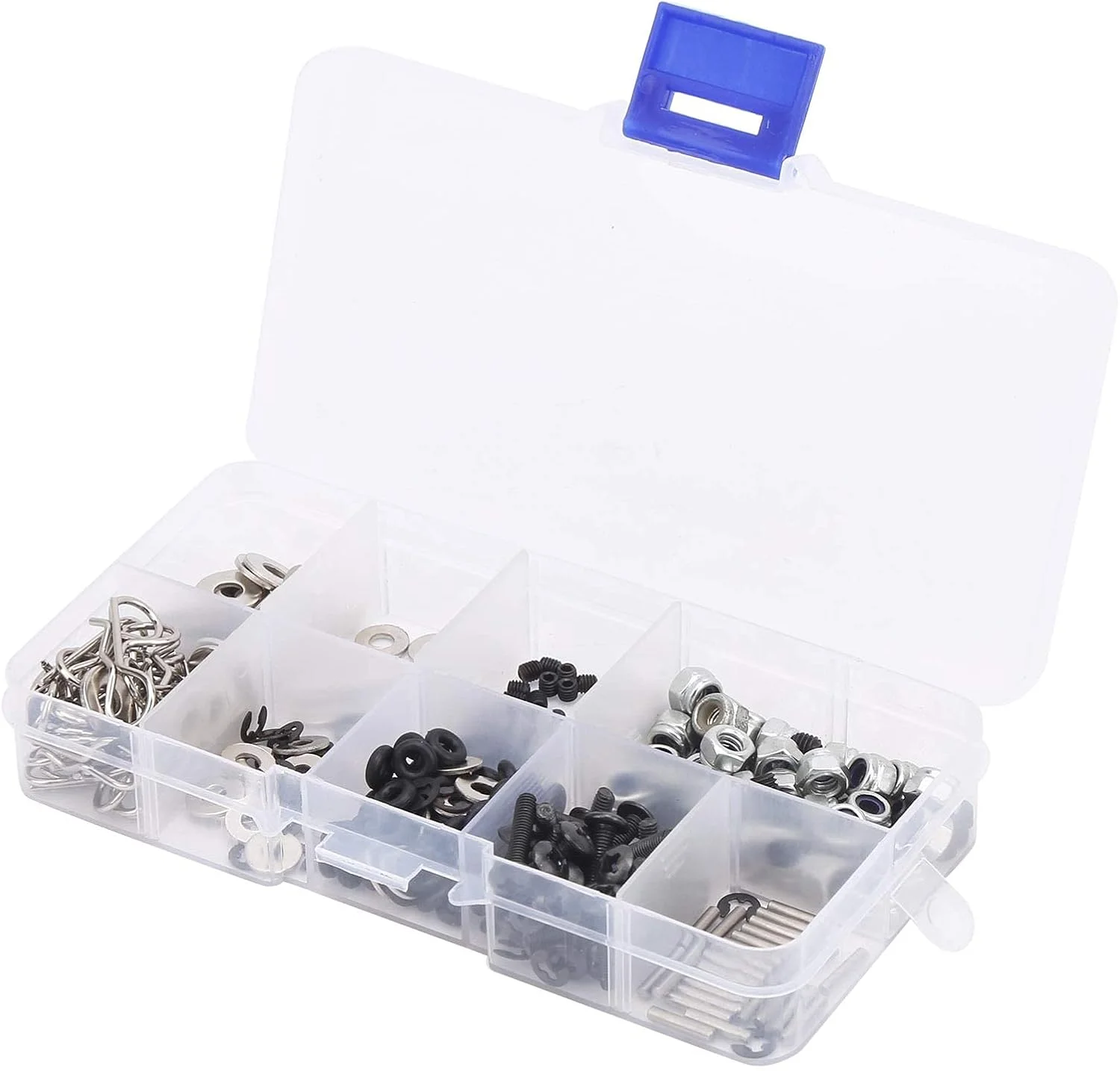 کیت پیچ RC KAKK 340PCS مهره ها پیچ و مهره واشر سخت افزار بست ابزار تعمیر RC مناسب برای ماشین RC HSP 1/10 کیت پیچ RC KAKK 340PCS مهره ها پیچ و مهره واشر سخت افزار بست ابزار تعمیر RC مناسب برای ماشین RC HSP 1/10