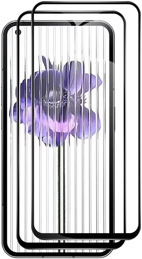محافظ صفحه نمایش EXELLE [بسته 2 عددی] برای ناتینگ فون 1 5G، محافظ صفحه نمایش شیشه ای حرارت دیده ممتاز فوق العاده باریک HD 2.5D Pro-Fit برای ناتینگ فون 2022 - مشکی