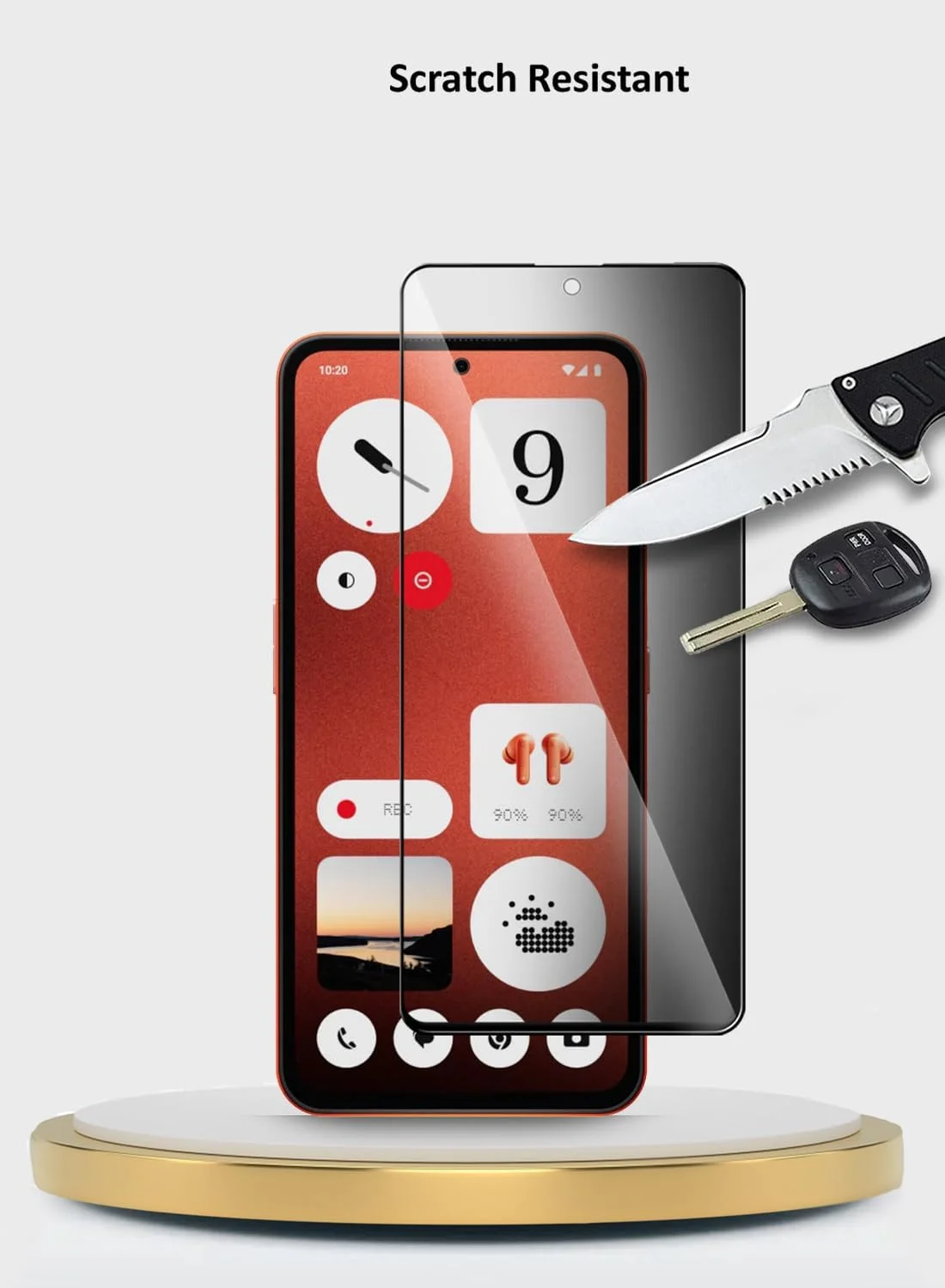 محافظ صفحه نمایش برای ناتینگ CMF Phone 1 5G 2024 (شیشه حرارت دیده WTech Premium E2E Series Privacy Full Glue Full Cover - شفاف/مشکی)