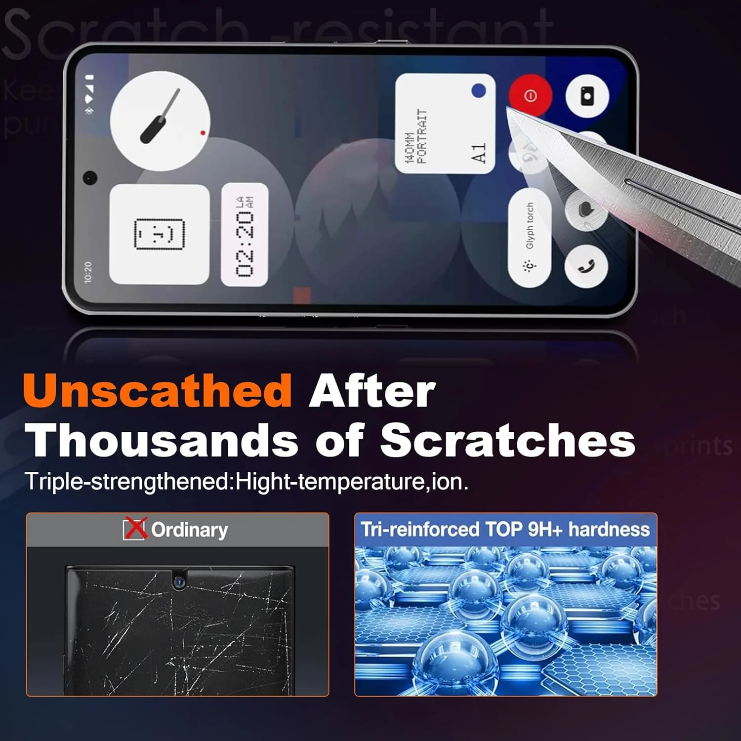 محافظ صفحه نمایش Suttkue برای Nothing Phone (3a) به همراه محافظ لنز دوربین، سختی 9H، ضد خش، شیشه حرارت دیده، سازگار با قاب، ضد اثر انگشت، ضد خش (بسته 2+2 عددی)