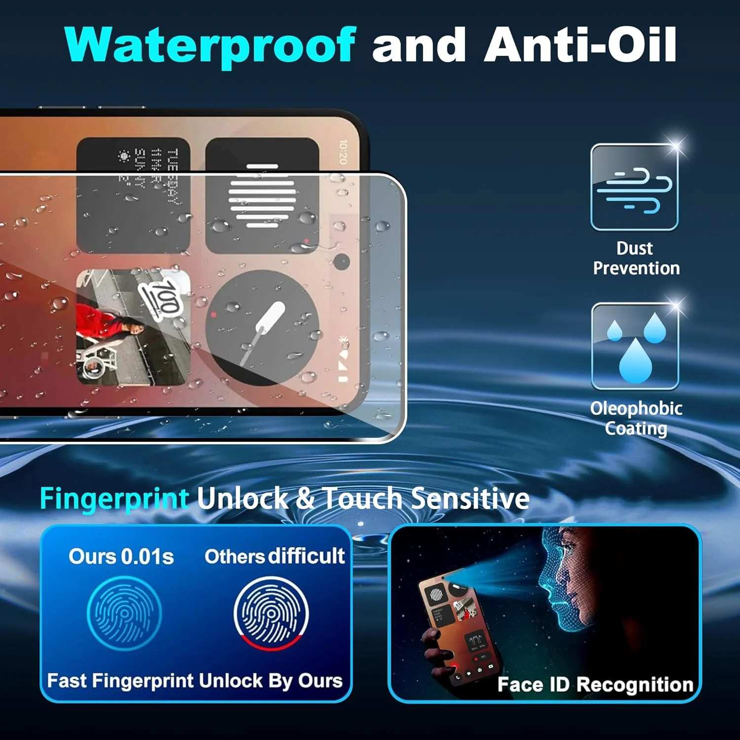 محافظ صفحه نمایش Suttkue برای Nothing Phone (3a)/3a Pro/CMF Phone 2 Pro به همراه محافظ لنز دوربین، شیشه حرارت دیده با سختی 9H ضد خش، سازگار با قاب، ضد اثر انگشت، (بسته 3 عددی)