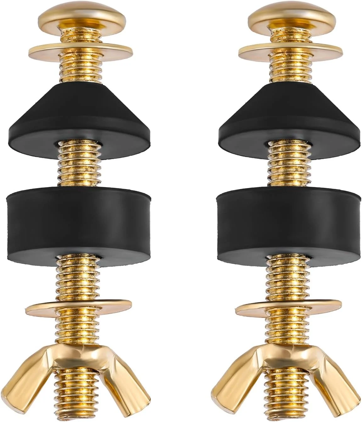 کیت جایگزینی پیچ های درب توالت، بست درب توالت استیل ضد زنگ با واشر، مهره و پیچ بالدار برای لولا های سخت افزاری نصب از بالا