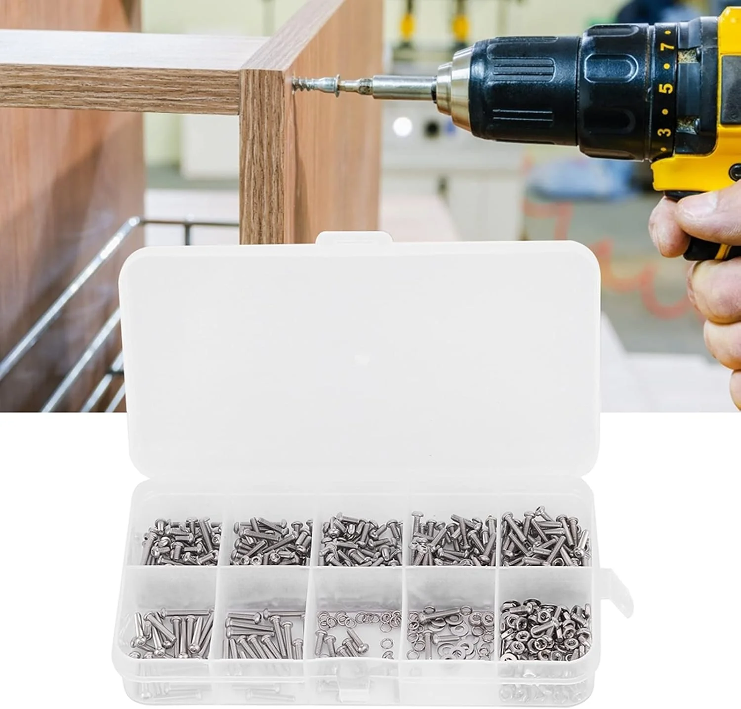 مجموعه پیچ و مهره سوکت شش گوش، جعبه اتصالات فولادی ضد زنگ 304 با مهره های M2x4 تا M2x12 و M2، واشر فنری تخت، برای تجهیزات منزل و اداری، ماشین آلات، مبلمان