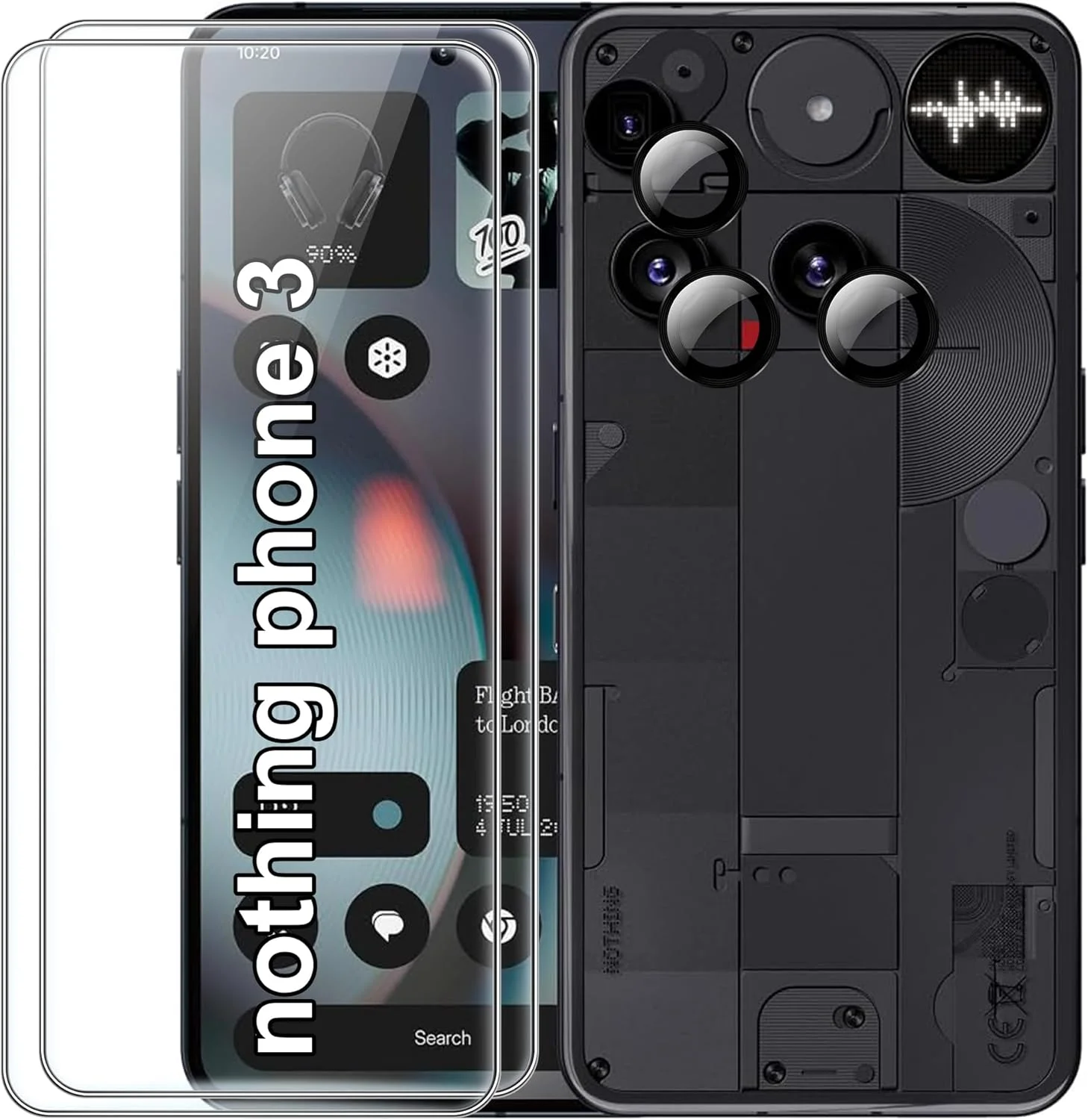 محافظ صفحه نمایش گوشی ناتینگ فون (3) به همراه محافظ لنز دوربین، سختی 9H، ضد خش، شیشه حرارت دیده، سازگار با قاب، ضد اثر انگشت، ضد خش (بسته 2+1 عددی) محافظ صفحه نمایش گوشی ناتینگ فون (3) به همراه محافظ لنز دوربین، سختی 9H، ضد خش، شیشه حرارت دیده، سازگار با قاب، ضد اثر انگشت، ضد خش (بسته 2+1 عددی)