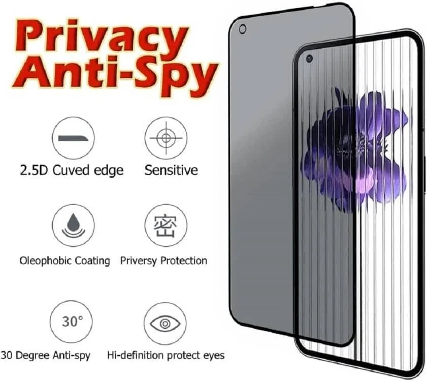 SIMao [2 Pack] Privacy Screen Protector Compatible with Nothing Phone (1), Privacy Tempered Glass Screen Protector Anti-Peep Full Coverage Anti Spy Tempered Glass Film Privacy Protector