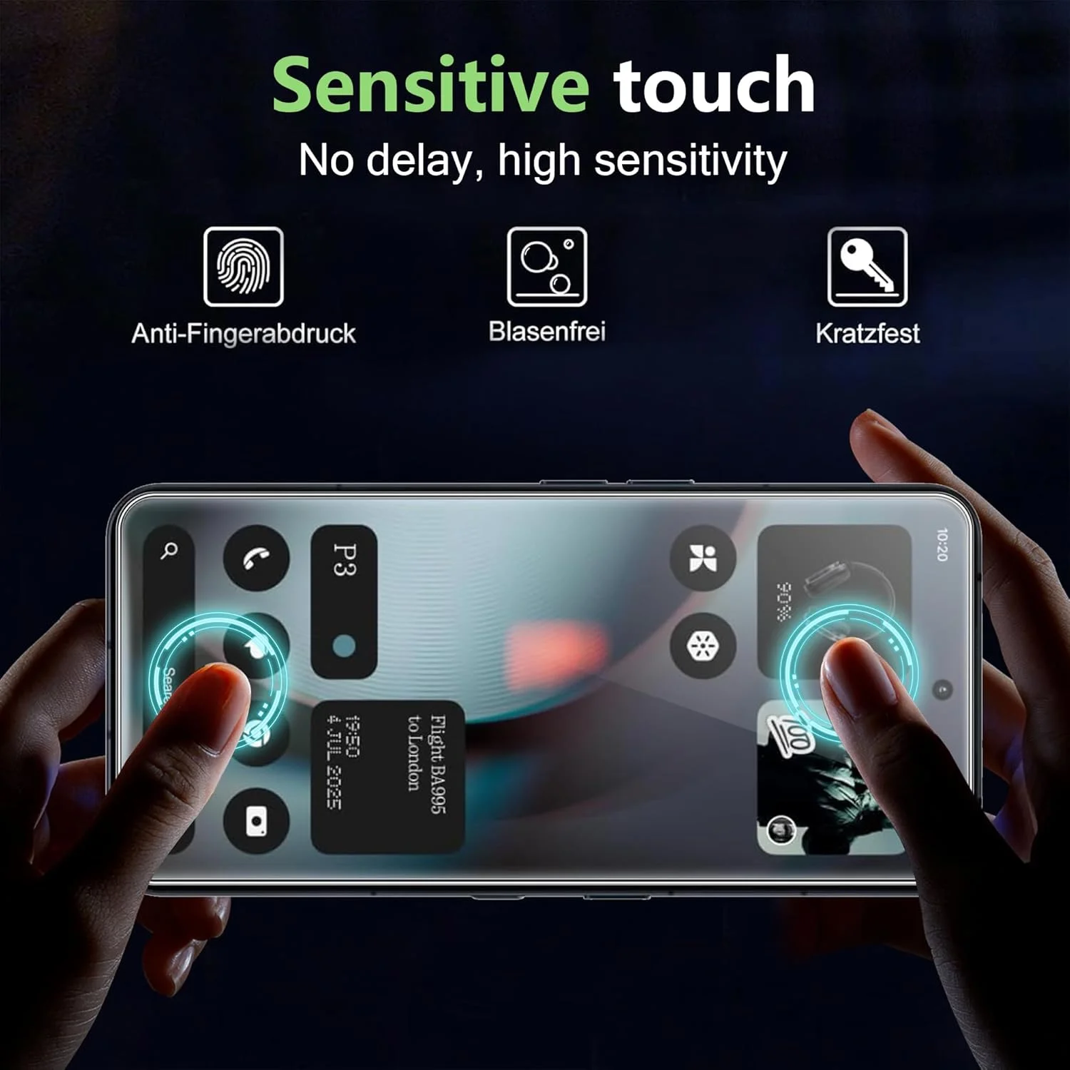 محافظ صفحه نمایش گوشی ناتینگ فون (3) به همراه محافظ لنز دوربین، سختی 9H، ضد خش، شیشه حرارت دیده، سازگار با قاب، ضد اثر انگشت، ضد خش (بسته 2+1 عددی)