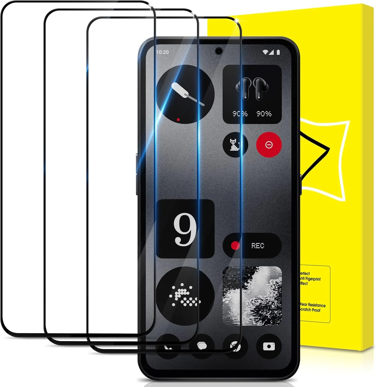 محافظ صفحه نمایش شیشه ای GiiYoon بسته 3 عددی برای گوشی Nothing CMF Phone 1 [پوشش کامل HD] [نصب آسان] [لبه گرد] [مقاوم در برابر خراش] [سختی 9H]