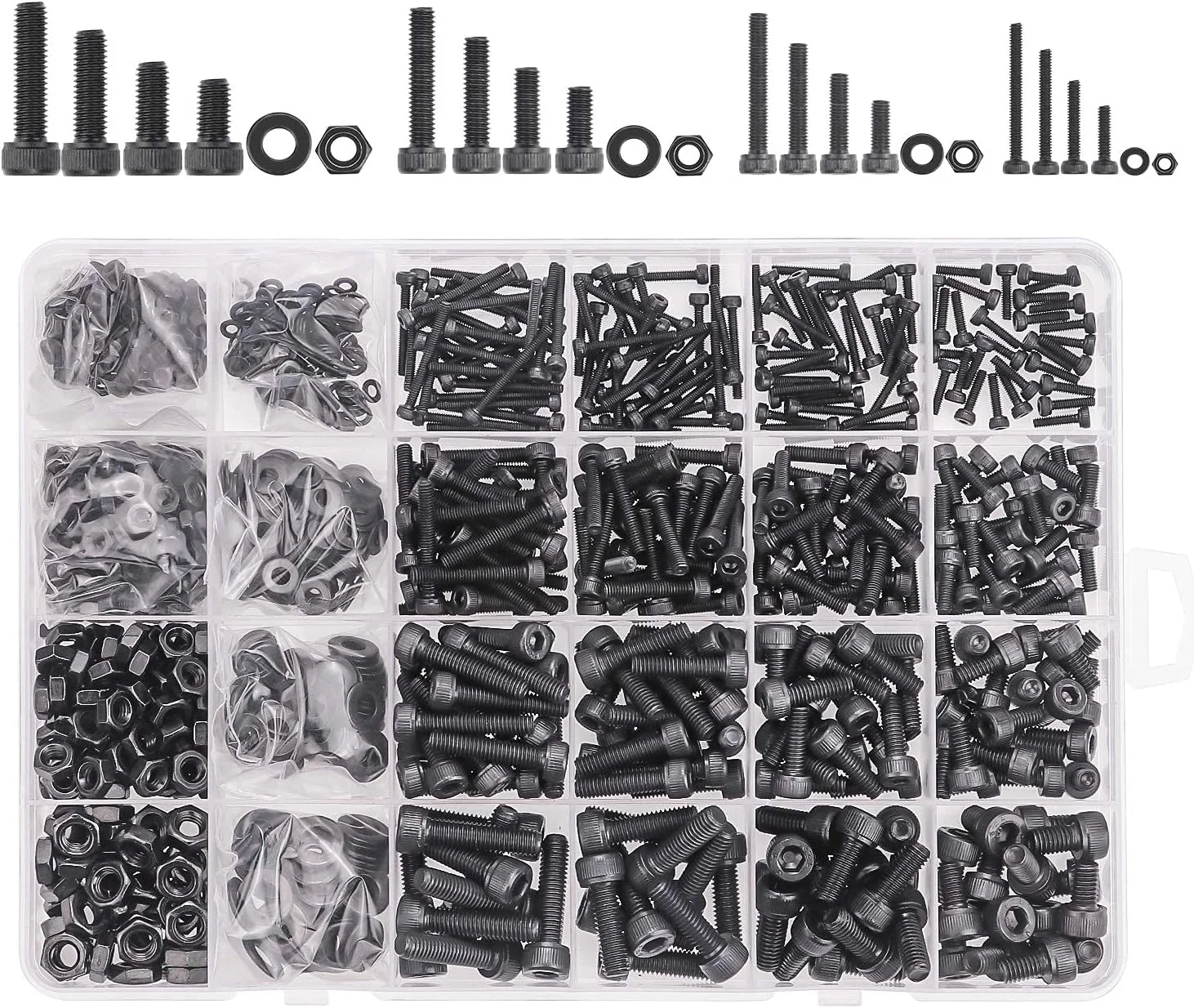 DYWISHKEY 1220 عددی پیچ و مهره و واشر آلیاژ فولادی M2 M3 M4 M5 با سر استوانه ای و آچار آلن