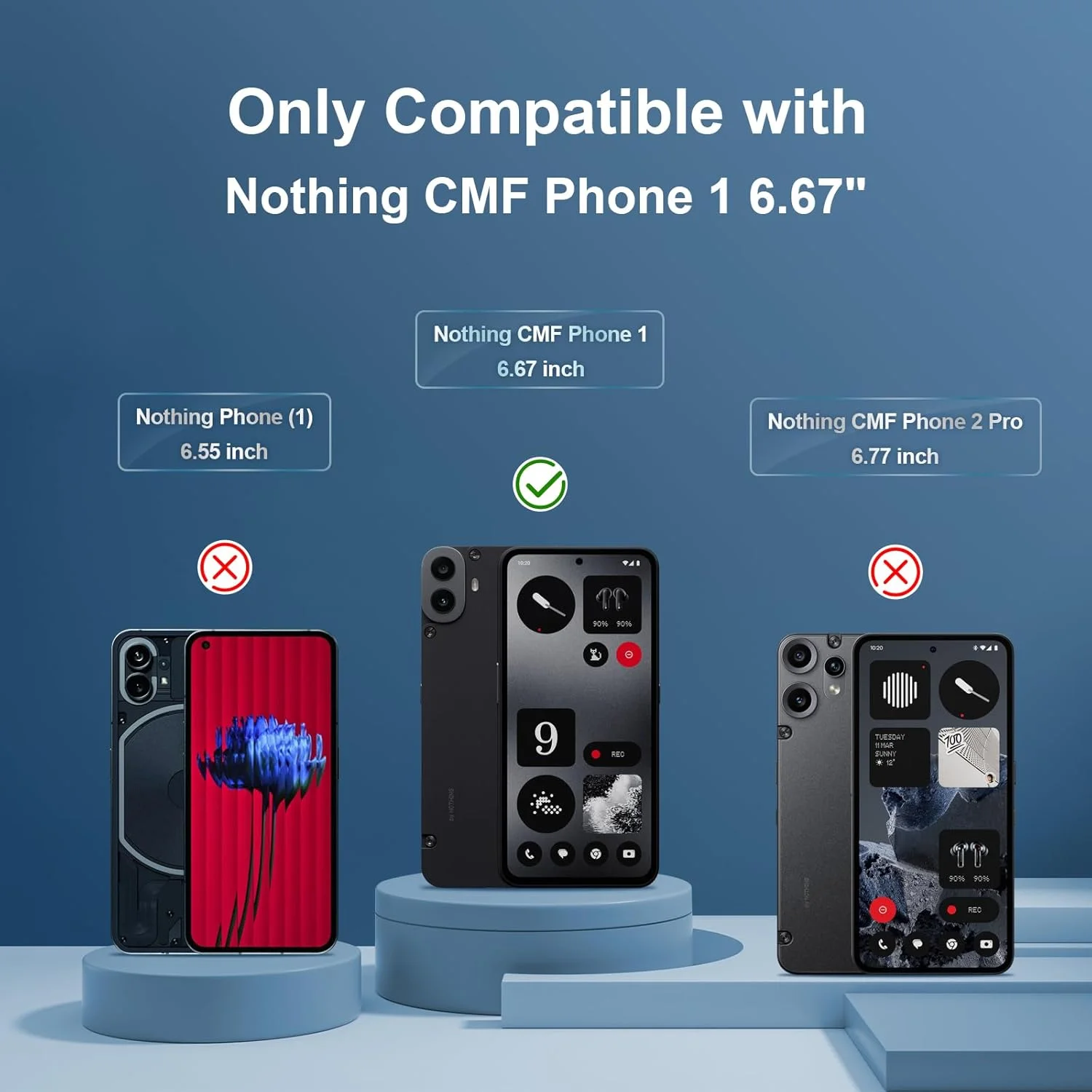 محافظ صفحه نمایش شیشه ای GiiYoon بسته 3 عددی برای گوشی Nothing CMF Phone 1 [پوشش کامل HD] [نصب آسان] [لبه گرد] [مقاوم در برابر خراش] [سختی 9H]