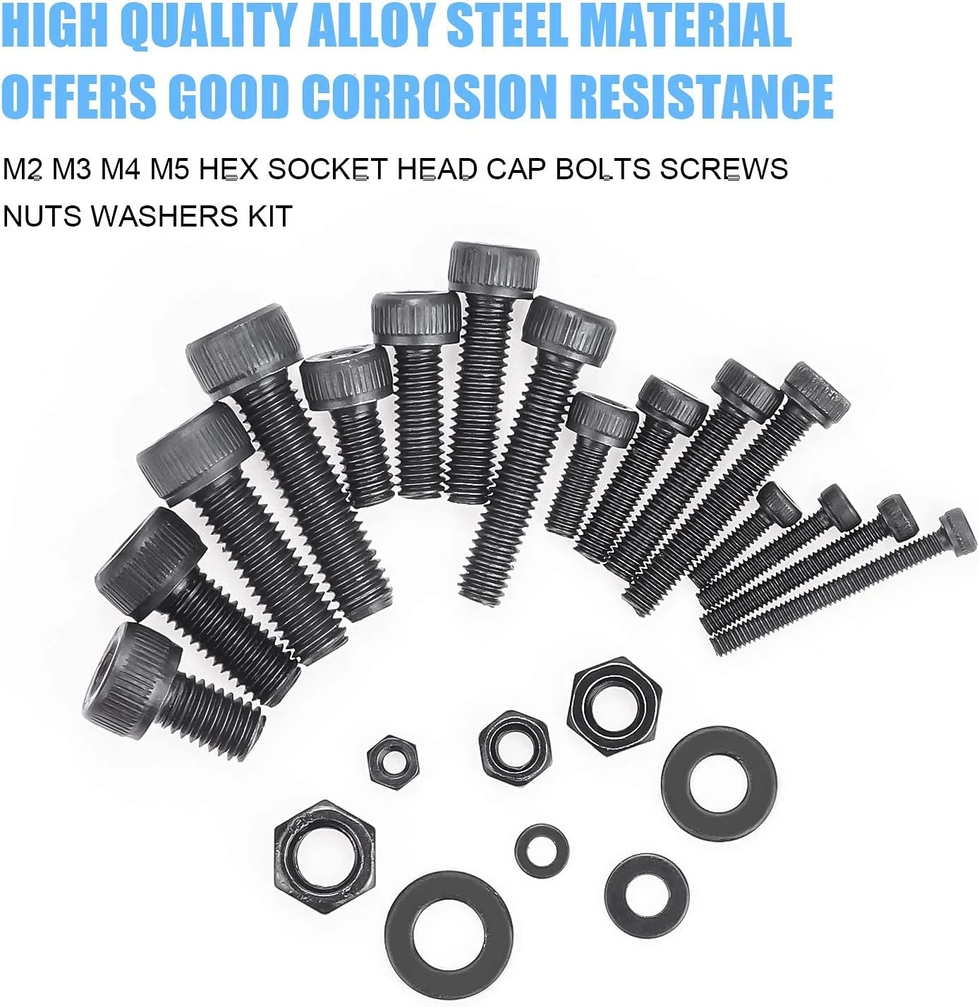 DYWISHKEY 1220 عددی پیچ و مهره و واشر آلیاژ فولادی M2 M3 M4 M5 با سر استوانه ای و آچار آلن