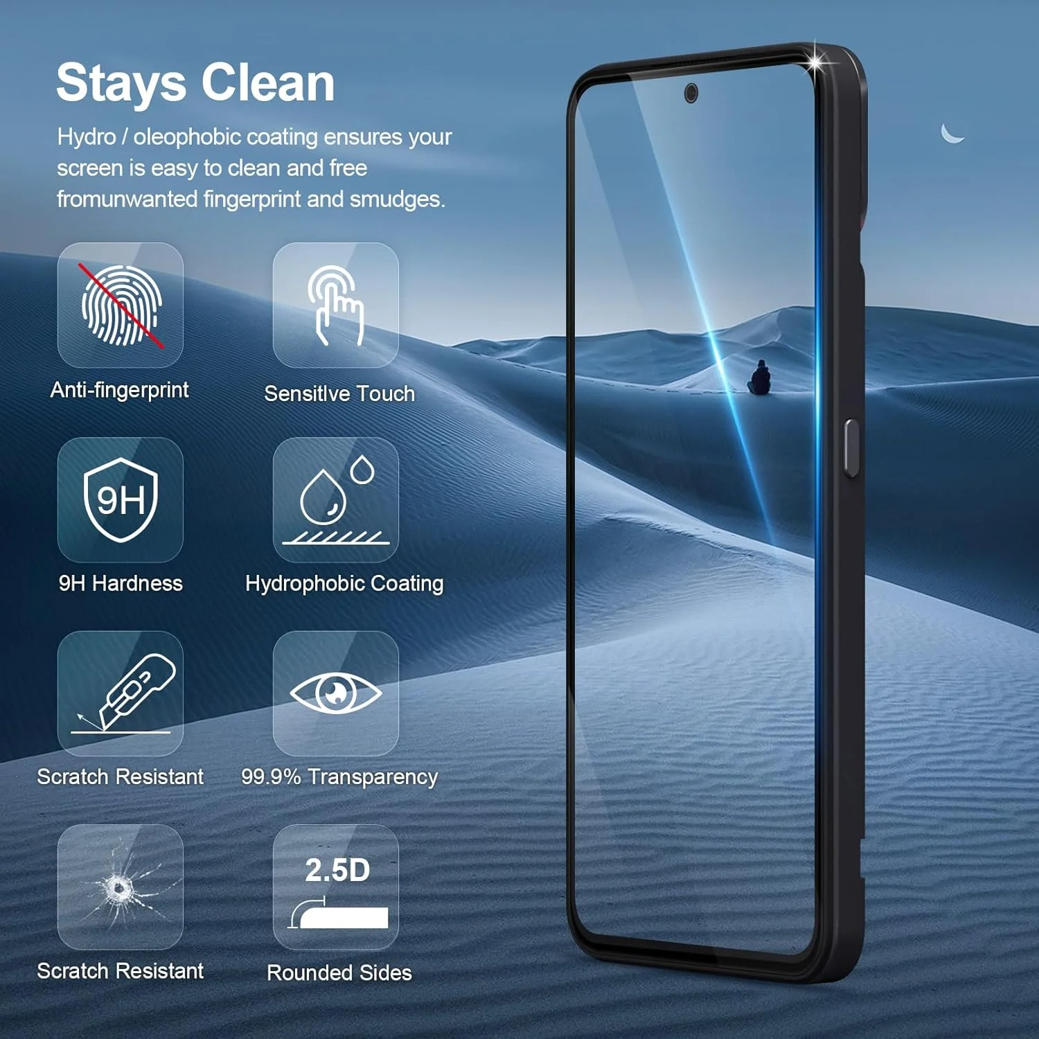 محافظ صفحه نمایش شیشه ای GiiYoon بسته 3 عددی برای گوشی Nothing CMF Phone 1 [پوشش کامل HD] [نصب آسان] [لبه گرد] [مقاوم در برابر خراش] [سختی 9H]