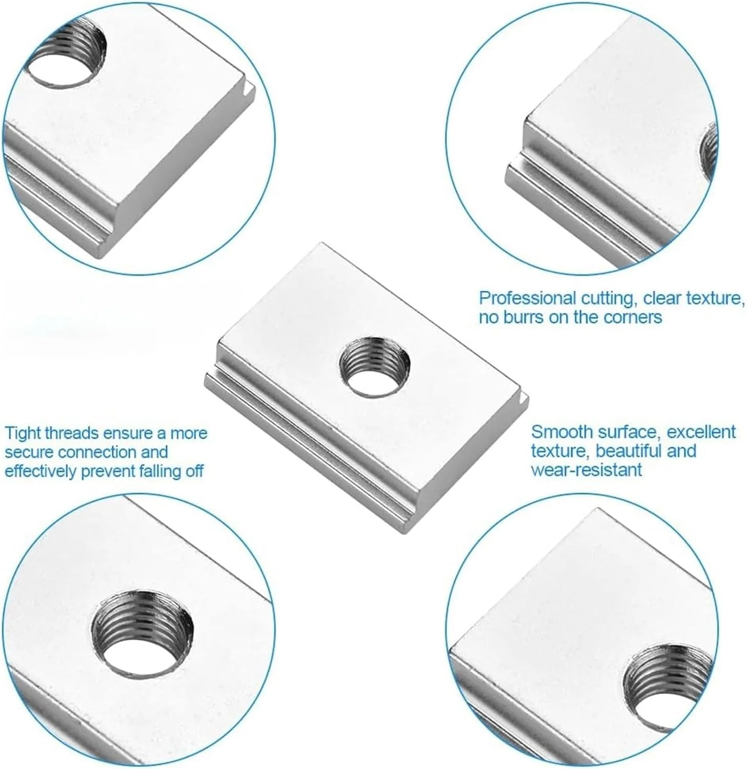 مجموعه 18 عددی بست های T-Slot فروشگاه THE WHITE SHOP از جنس آلیاژ آلومینیوم با مهره های استیل ضد زنگ و دستگیره های پلاستیکی برای ماشین آلات نجاری و فلزکاری، فیکسچرها، جیگ ها، بستن، موقعیت یابی و تثبیت قطعات کار مجموعه 18 عددی بست های T-Slot فروشگاه THE WHITE SHOP از جنس آلیاژ آلومینیوم با مهره های استیل ضد زنگ و دستگیره های پلاستیکی برای ماشین آلات نجاری و فلزکاری، فیکسچرها، جیگ ها، بستن، موقعیت یابی و تثبیت قطعات کار