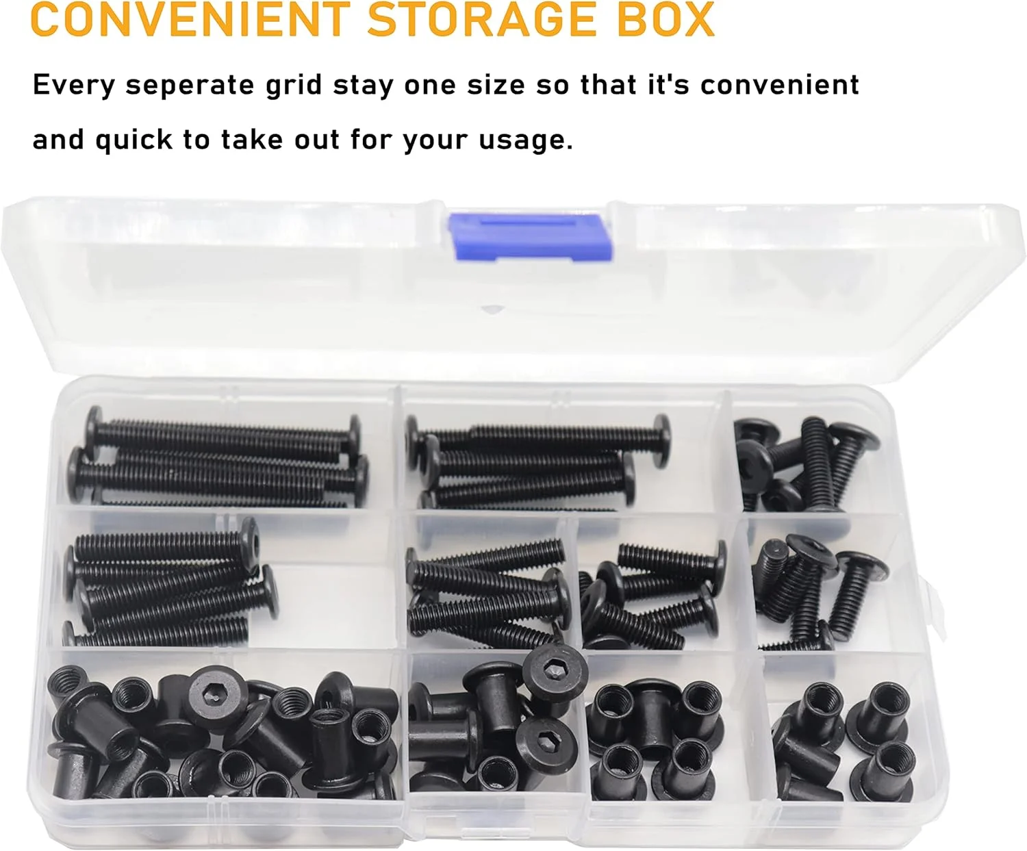 مجموعه 35 عددی پیچ و مهره سرتخت آلن خور M6 مشکی binifiMux، پیچ و مهره مبلمان و تخت خواب، M6x15mm/ 20mm/ 25mm/ 30mm/ 35mm/ 40mm/ 50mm مجموعه 35 عددی پیچ و مهره سرتخت آلن خور M6 مشکی binifiMux، پیچ و مهره مبلمان و تخت خواب، M6x15mm/ 20mm/ 25mm/ 30mm/ 35mm/ 40mm/ 50mm