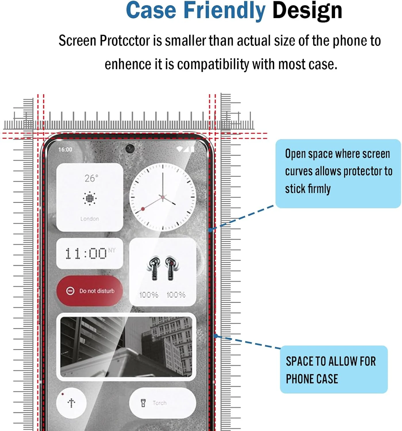 Natbok [2 x Tempered Glass for Nothing Phone 2, Bubble-Free] [Anti-Scratch] Screen Protectors for Nothing Phone 2, HD Transparent Glass, Easy to Install
