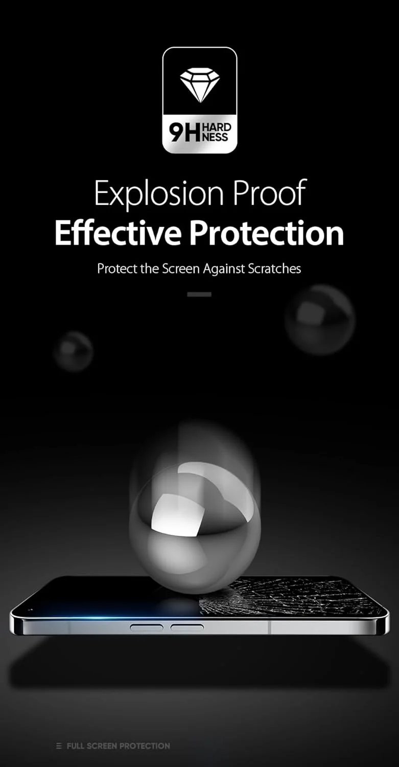 محافظ صفحه نمایش شیشه ای حرارت دیده 10D داکس دوکیس، طراحی شده برای ناتینگ فون 2a/2a پلاس، شیشه آلومینیوم-سیلیکون 0.33 میلی متری ضد جاسوسی - مشکی (تک عددی)