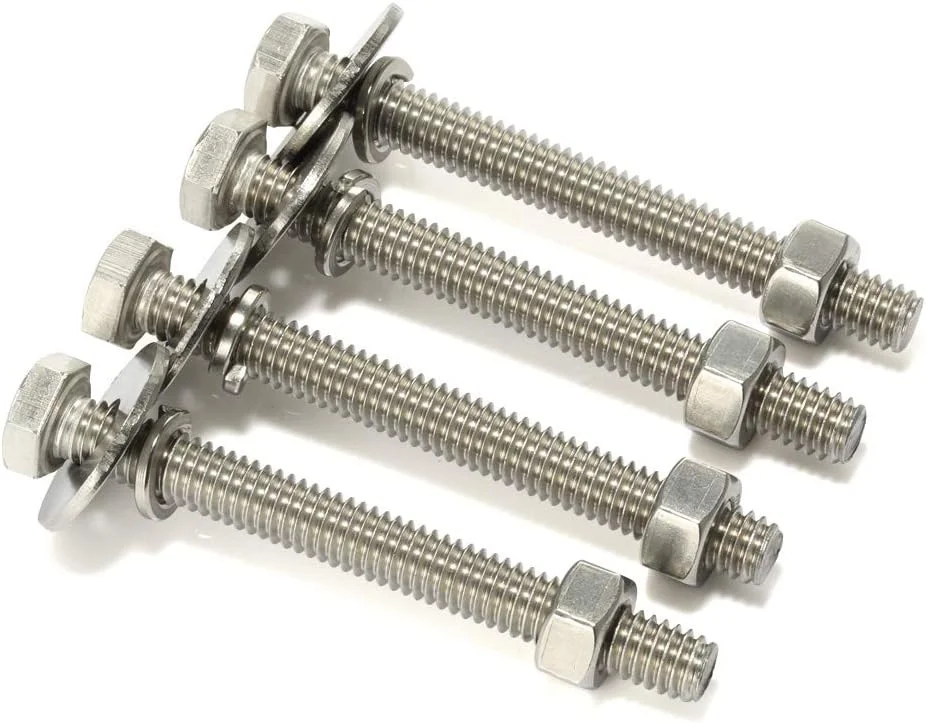 مجموعه 8 عددی پیچ و مهره Mellewell، پیچ های سر شش گوش 1/4-20 x 4 اینچ، مهره ها، واشرهای تخت و قفلی بسیار بزرگ و ضخیم، رزوه کامل، استیل ضد زنگ 18-8، پرداخت براق مجموعه 8 عددی پیچ و مهره Mellewell، پیچ های سر شش گوش 1/4-20 x 4 اینچ، مهره ها، واشرهای تخت و قفلی بسیار بزرگ و ضخیم، رزوه کامل، استیل ضد زنگ 18-8، پرداخت براق