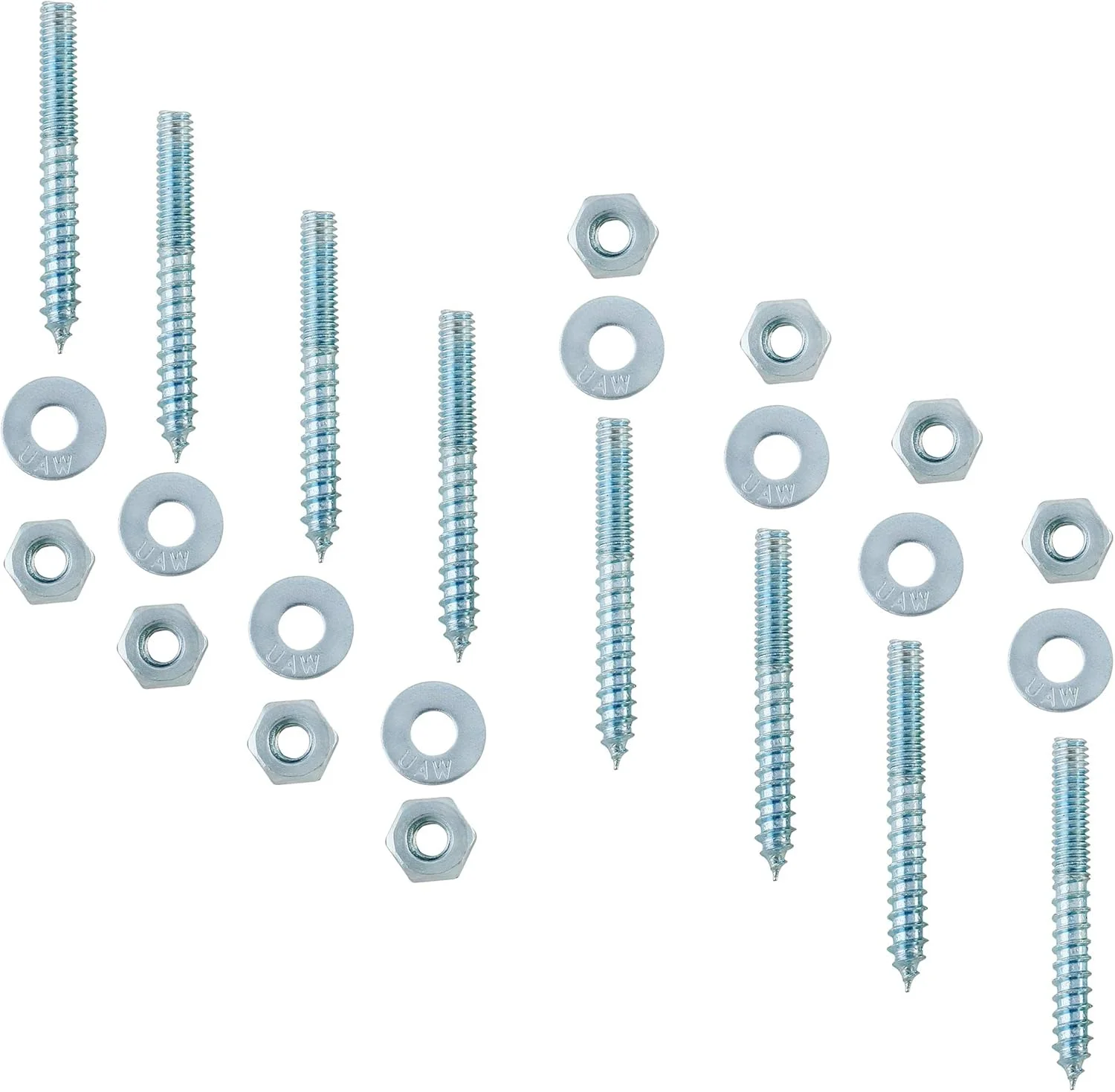 ایمپرومک بسته 8 عددی پیچ دو سر رزوه 1/4-20 x 2-1/2 اینچ به همراه مهره و واشر، پیچ های آویز برای مبلمان چوبی