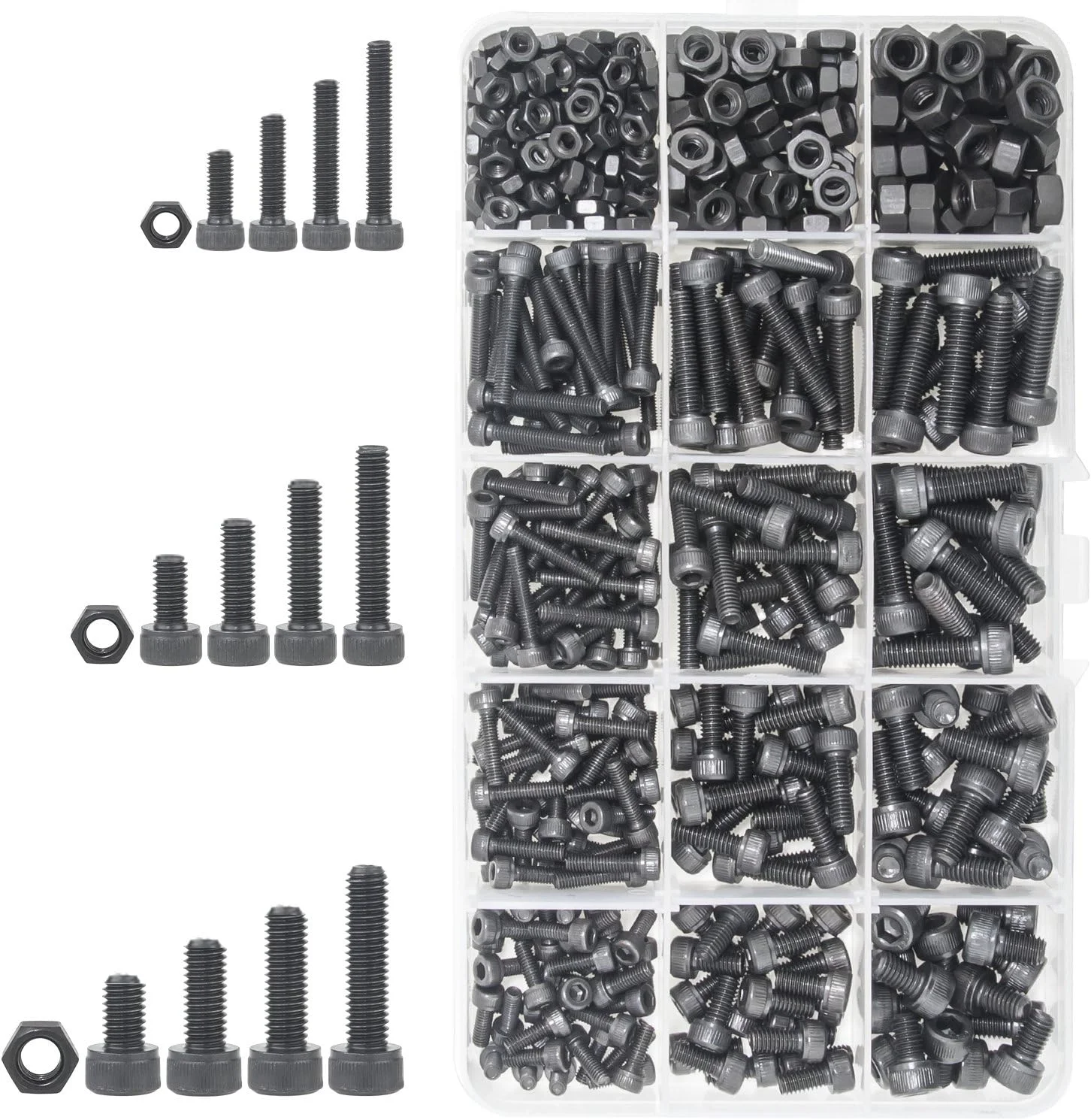 کیت پیچ و مهره آلیاژ فولادی سوکت سر M3 M4 M5، پیچ های سر شش گوش کیت پیچ و مهره آلیاژ فولادی سوکت سر M3 M4 M5، پیچ های سر شش گوش
