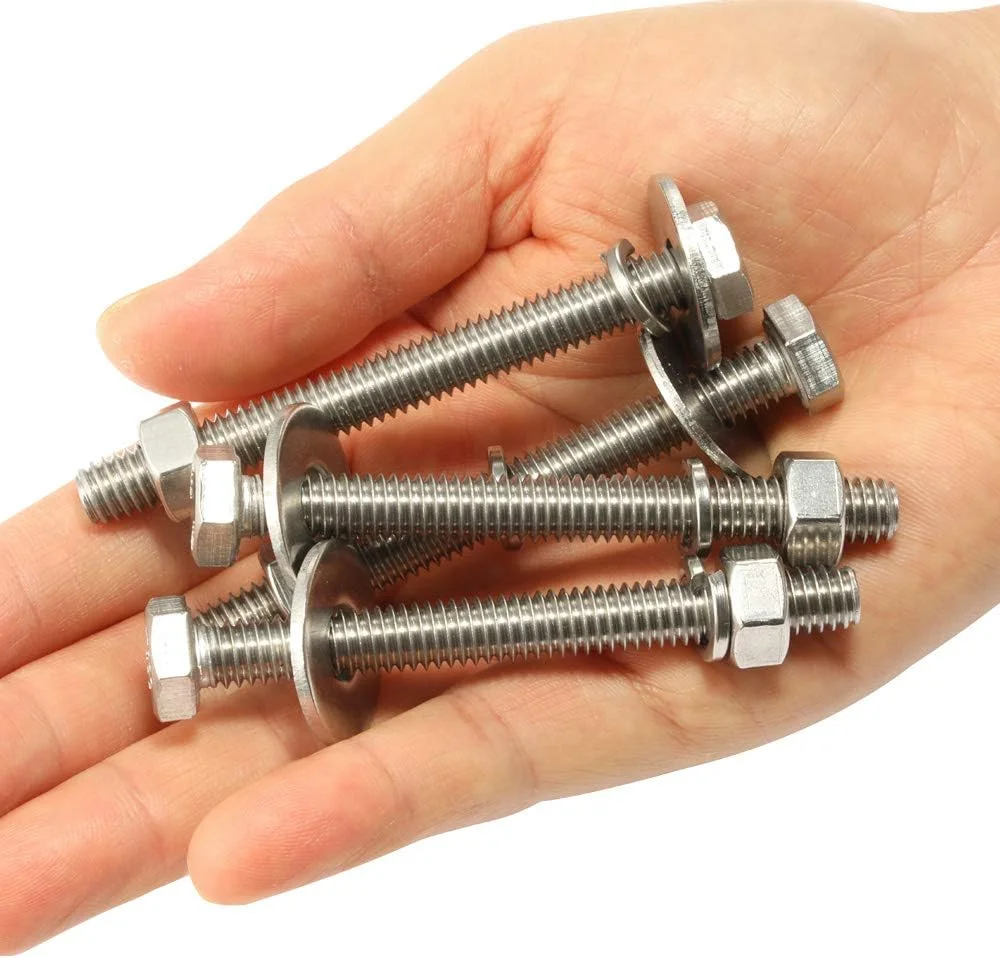 مجموعه 8 عددی پیچ و مهره Mellewell، پیچ های سر شش گوش 1/4-20 x 4 اینچ، مهره ها، واشرهای تخت و قفلی بسیار بزرگ و ضخیم، رزوه کامل، استیل ضد زنگ 18-8، پرداخت براق مجموعه 8 عددی پیچ و مهره Mellewell، پیچ های سر شش گوش 1/4-20 x 4 اینچ، مهره ها، واشرهای تخت و قفلی بسیار بزرگ و ضخیم، رزوه کامل، استیل ضد زنگ 18-8، پرداخت براق