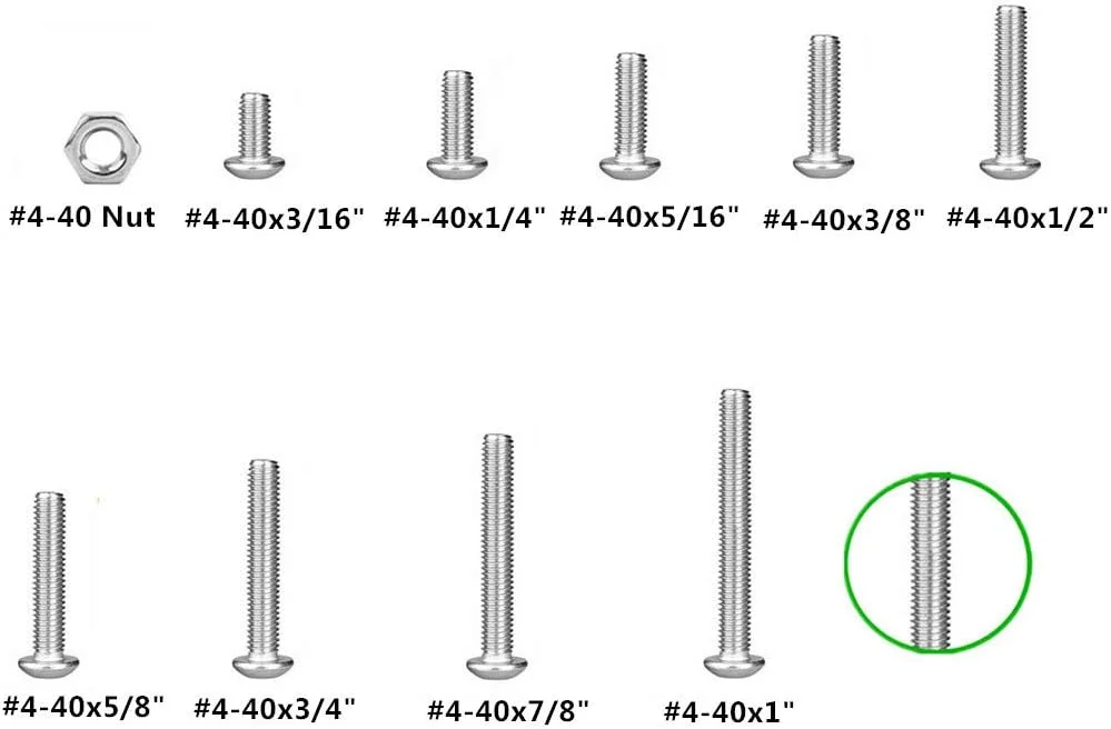 Guard4U 280 قطعه #4-40 UNC استیل ضد زنگ دکمه ای سر شش گوش پیچ و مهره مجموعه ای - #4-40x 3/16" 1/4" 5/16" 3/8" 1/2" 5/8" 3/4" 7/8" 1" Guard4U 280 قطعه #4-40 UNC استیل ضد زنگ دکمه ای سر شش گوش پیچ و مهره مجموعه ای - #4-40x 3/16" 1/4" 5/16" 3/8" 1/2" 5/8" 3/4" 7/8" 1"