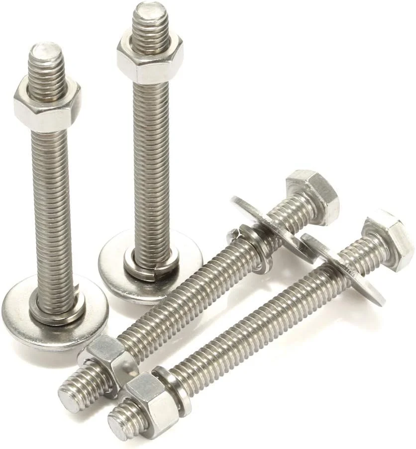 مجموعه 8 عددی پیچ و مهره Mellewell، پیچ های سر شش گوش 1/4-20 x 4 اینچ، مهره ها، واشرهای تخت و قفلی بسیار بزرگ و ضخیم، رزوه کامل، استیل ضد زنگ 18-8، پرداخت براق مجموعه 8 عددی پیچ و مهره Mellewell، پیچ های سر شش گوش 1/4-20 x 4 اینچ، مهره ها، واشرهای تخت و قفلی بسیار بزرگ و ضخیم، رزوه کامل، استیل ضد زنگ 18-8، پرداخت براق