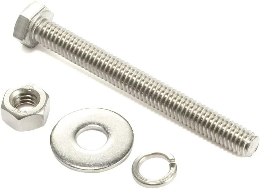 مجموعه 8 عددی پیچ و مهره Mellewell، پیچ های سر شش گوش 1/4-20 x 4 اینچ، مهره ها، واشرهای تخت و قفلی بسیار بزرگ و ضخیم، رزوه کامل، استیل ضد زنگ 18-8، پرداخت براق مجموعه 8 عددی پیچ و مهره Mellewell، پیچ های سر شش گوش 1/4-20 x 4 اینچ، مهره ها، واشرهای تخت و قفلی بسیار بزرگ و ضخیم، رزوه کامل، استیل ضد زنگ 18-8، پرداخت براق