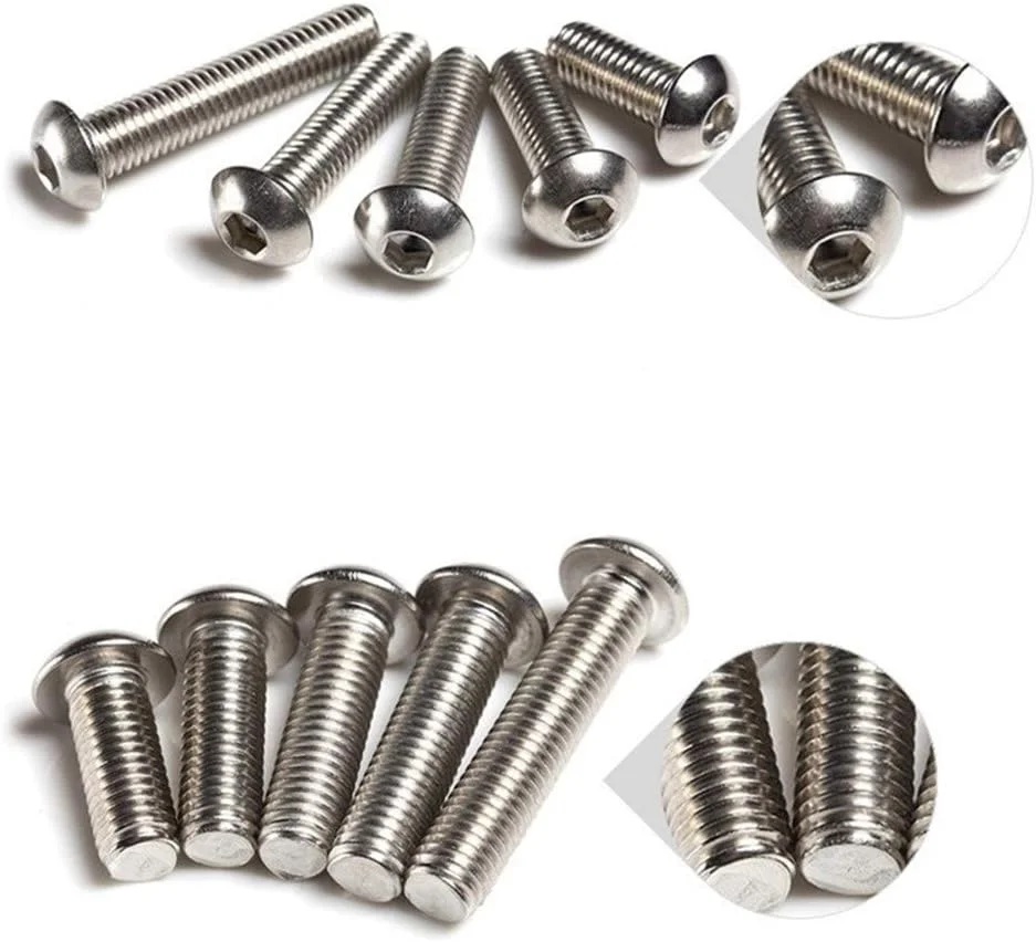 Guard4U 280 قطعه #4-40 UNC استیل ضد زنگ دکمه ای سر شش گوش پیچ و مهره مجموعه ای - #4-40x 3/16" 1/4" 5/16" 3/8" 1/2" 5/8" 3/4" 7/8" 1" Guard4U 280 قطعه #4-40 UNC استیل ضد زنگ دکمه ای سر شش گوش پیچ و مهره مجموعه ای - #4-40x 3/16" 1/4" 5/16" 3/8" 1/2" 5/8" 3/4" 7/8" 1"