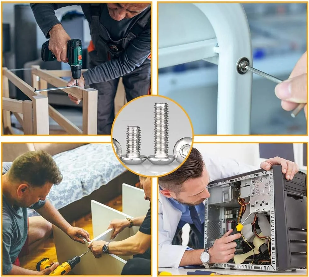 Guard4U 280 قطعه #4-40 UNC استیل ضد زنگ دکمه ای سر شش گوش پیچ و مهره مجموعه ای - #4-40x 3/16" 1/4" 5/16" 3/8" 1/2" 5/8" 3/4" 7/8" 1" Guard4U 280 قطعه #4-40 UNC استیل ضد زنگ دکمه ای سر شش گوش پیچ و مهره مجموعه ای - #4-40x 3/16" 1/4" 5/16" 3/8" 1/2" 5/8" 3/4" 7/8" 1"