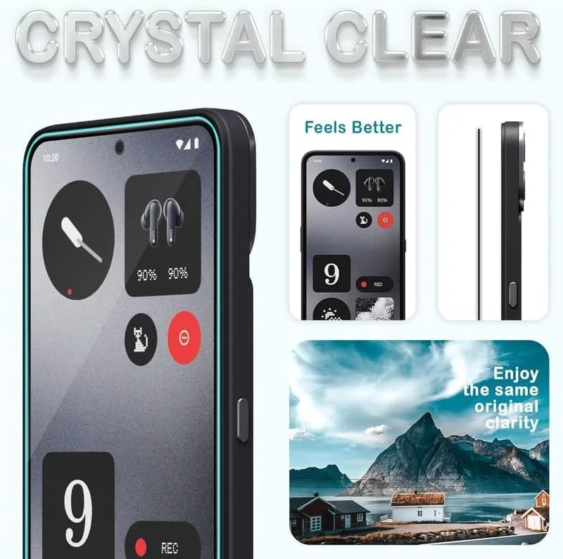 محافظ صفحه نمایش Muzz Nothing CMF Phone 1 5G 2024، بسته 2 عددی، مشکی 5D، سختی 9H، لبه منحنی 3D، ضد خش، ضد اثر انگشت، بدون حباب، شیشه حرارت دیده